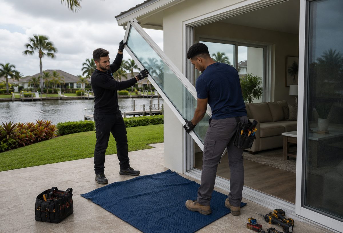 Sliding door glass replacement