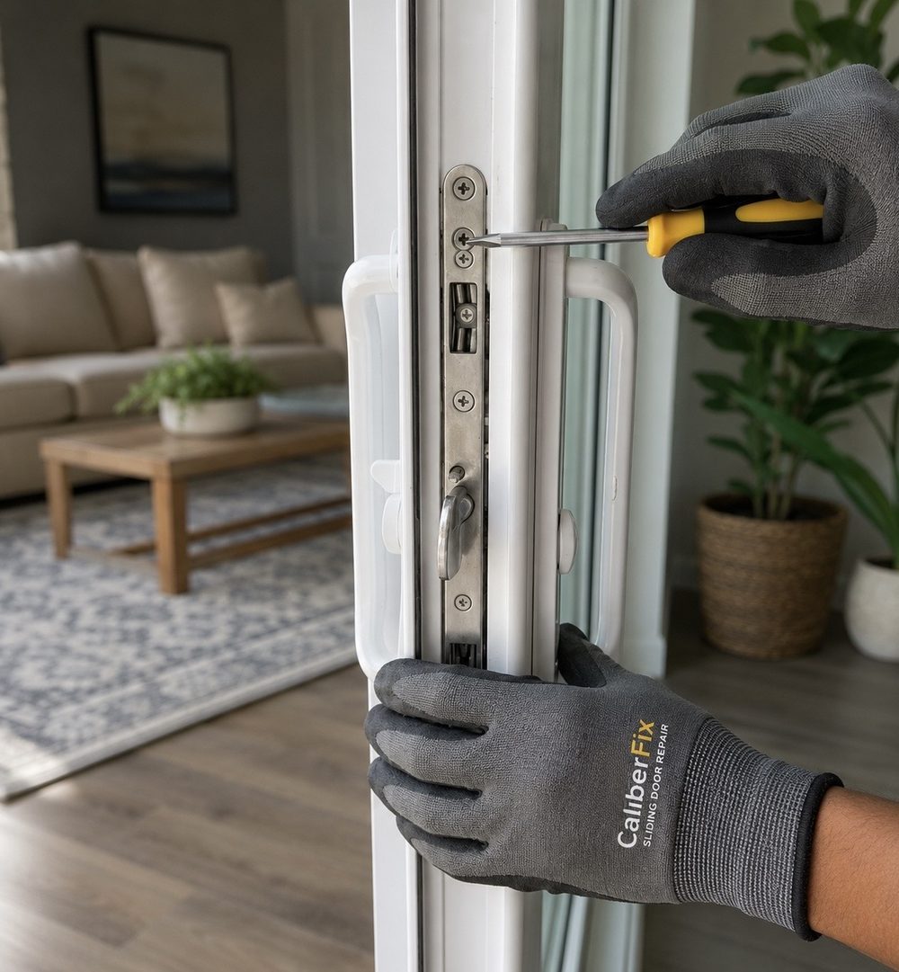 Sliding door lock and handle repair